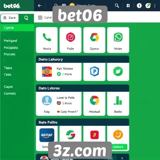 Novos recursos de interface do usuário no bet06