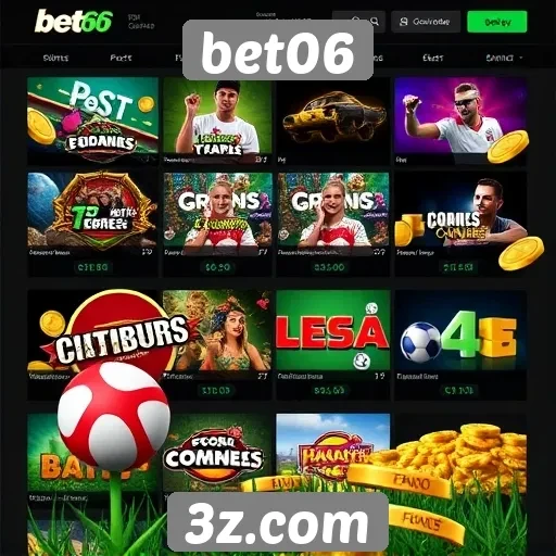Variedade de jogos oferecidos no bet06